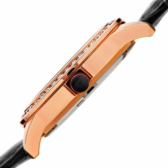 Women\'s Burgi BUR144bk Swarovski Crystal Baguette Bezel Watch- MSRP $625 main image 4